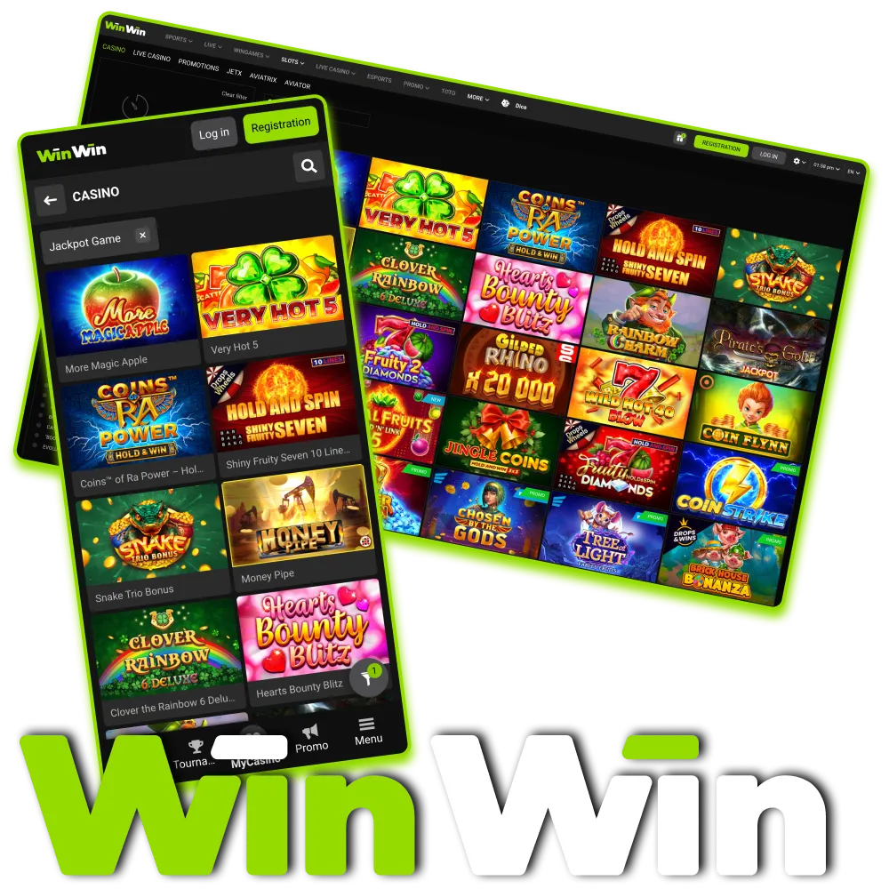 Play jackpot games on WinWin and enjoy comfort and big rewards.