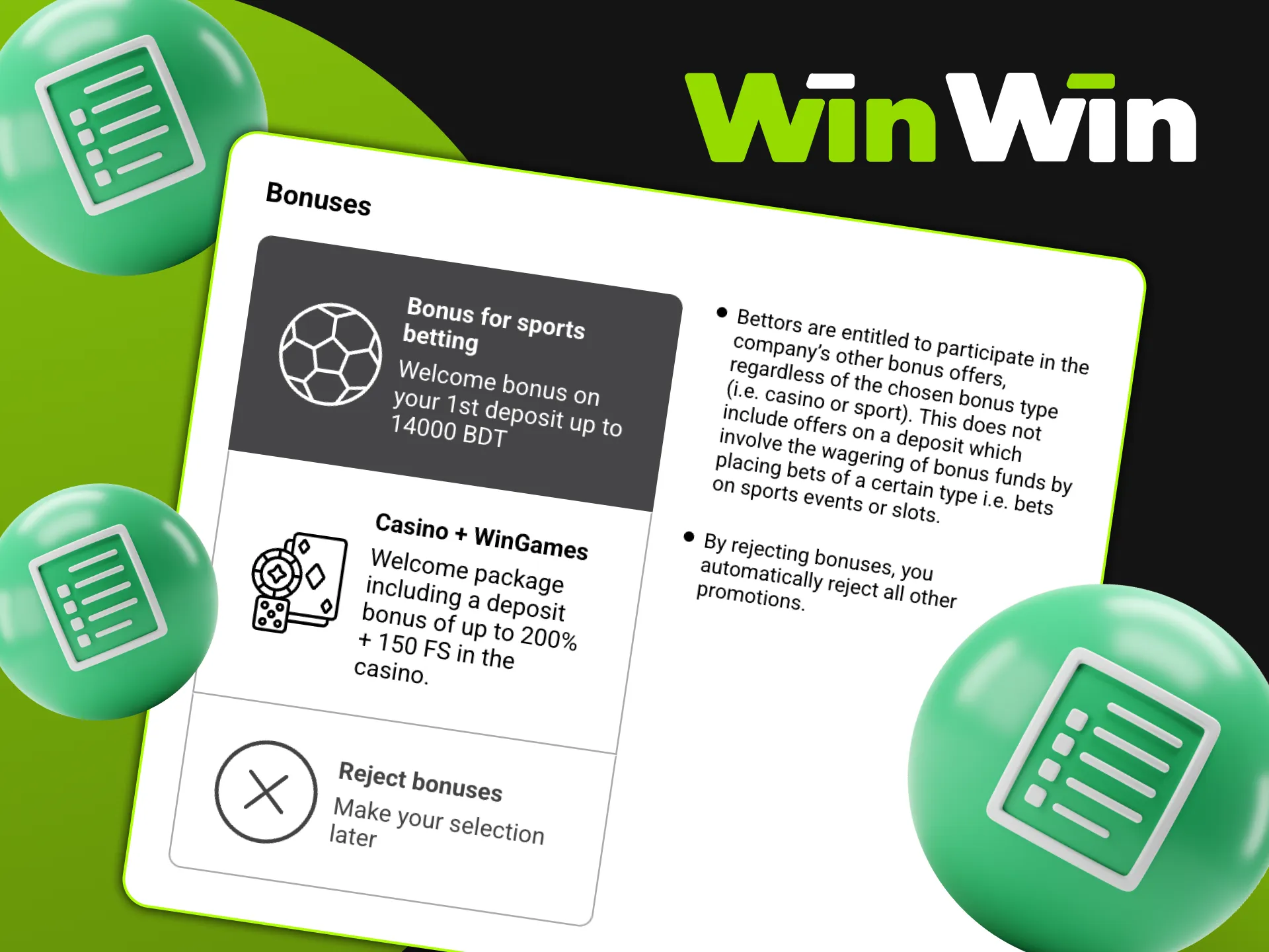 Know WinWin rules and play smart for rewards.