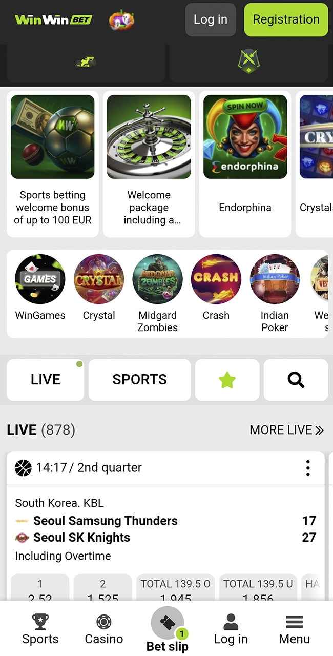 Open the official WinWin website.